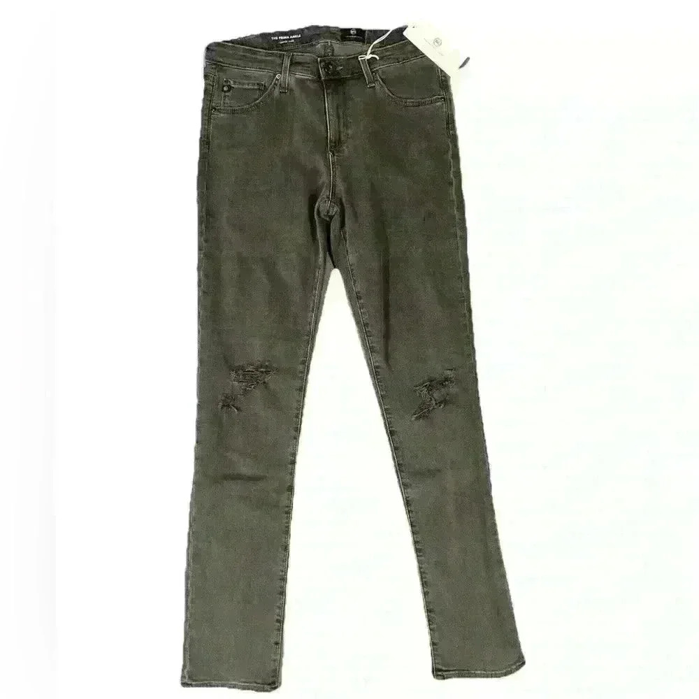 AG Adriano Goldschmied NWT Black Jeans Sz 27 Prima Cigarette Ankle Cotton Blend